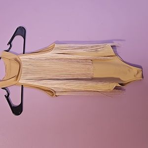 Champagne fringed body suit